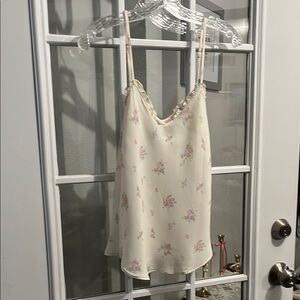 Reformation Cream and Pink Floral Camisole